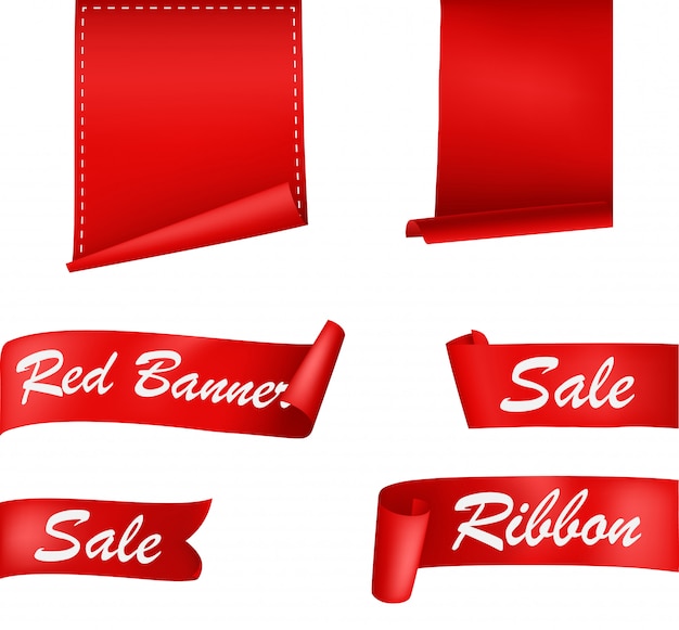 Red ribbons-banners geplaatst