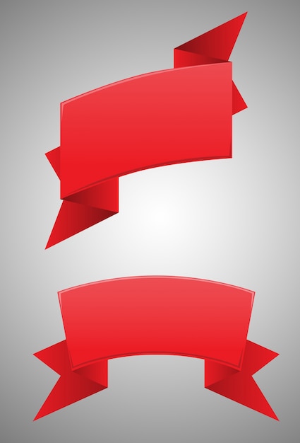 Vector red ribbons