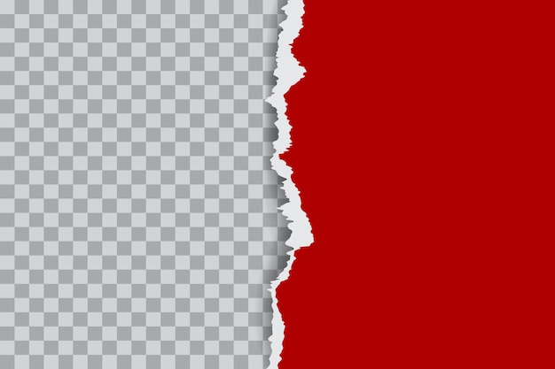 Red Ripped Paper On Transparent Background. Frame. Vector Illustration