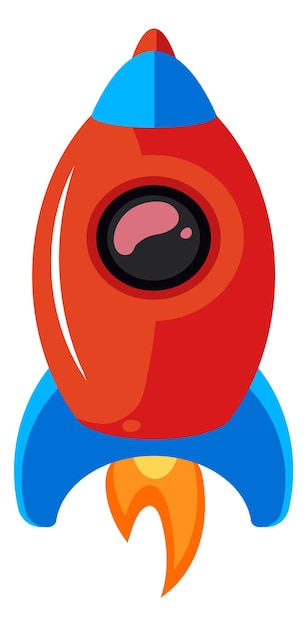 Красная ракета. символ исследования космоса. знак космического приключения