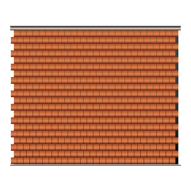 Vector red roof tiles seamless in realistic style architectural detail for building design colorful vector