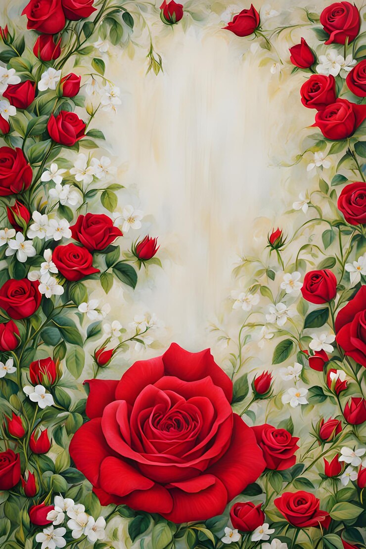 red rose canvas painting