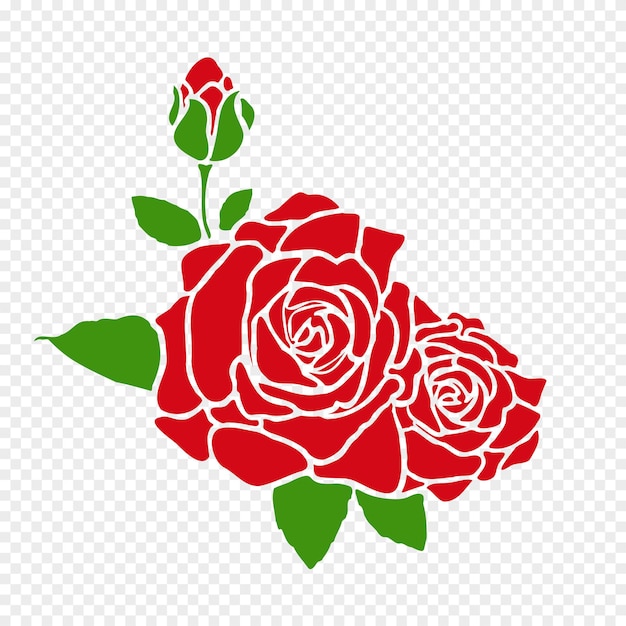 Vector red rose flower