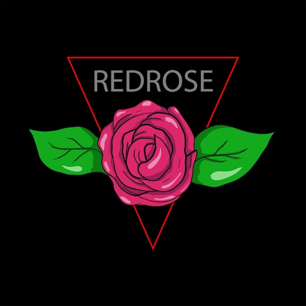 Modello logo rosa rossa su sfondo nero