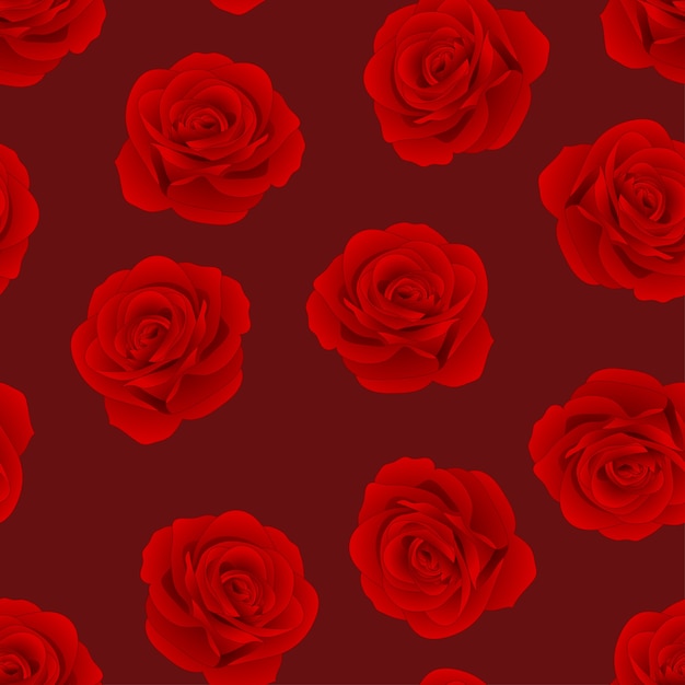 Vector red rose on red background