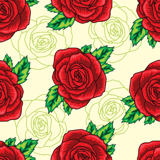 RED ROSE SEAMLESS PATTERN