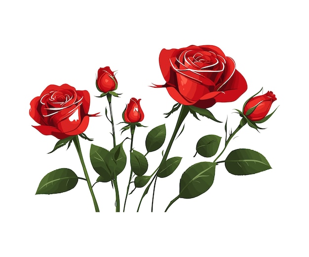 Red rose sticker vector illustration file modificabile o eps