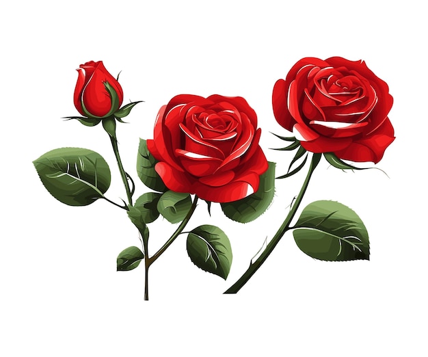 Red rose sticker vector illustration file modificabile o eps