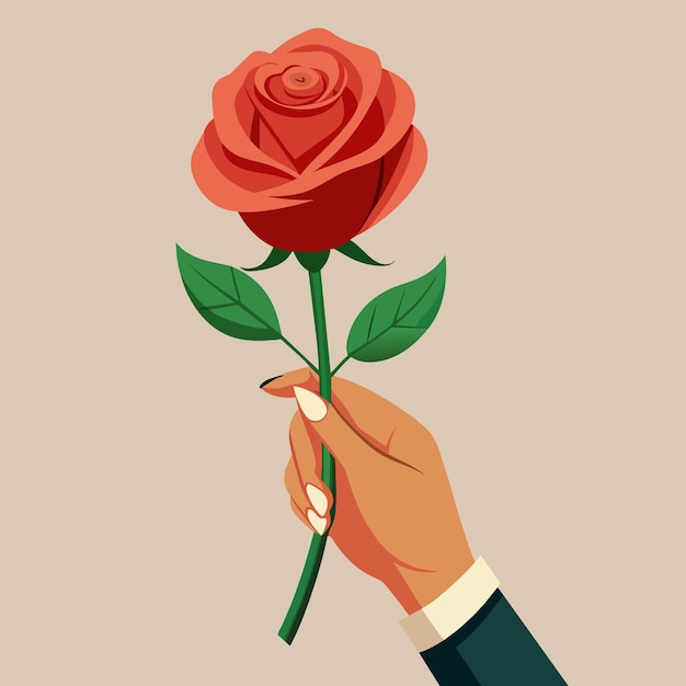 Vettore un'illustrazione artistica vettoriale di una rosa rossa 22