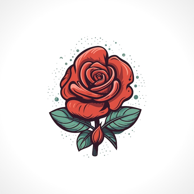 Vettore vettore di una rosa rossa illustrazione di una rosa rossa rose logo design