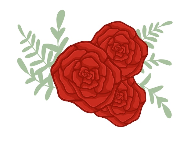 Red roses bouquet vector art