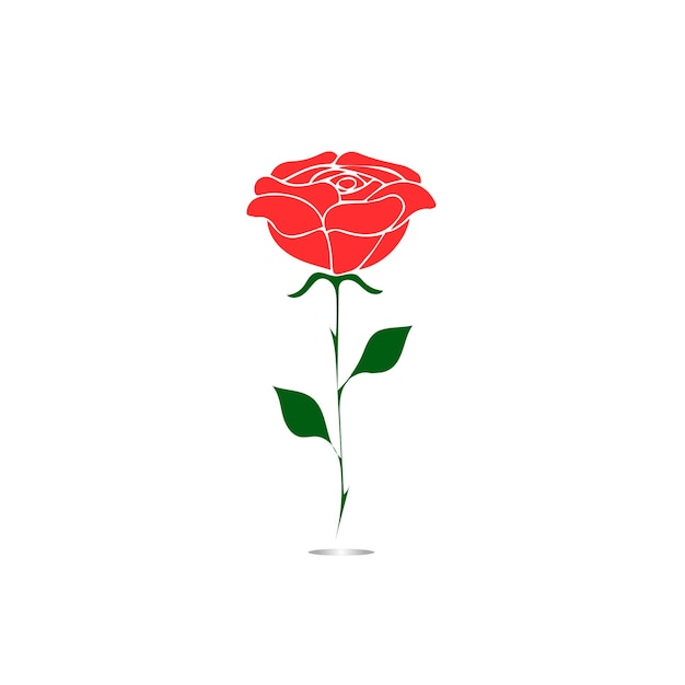 ベクトル 赤いバラの手描きの黒い線のバラの花の花序のシルエットが白い背景で隔離