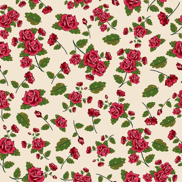 빨간 장미 원활한 패턴
