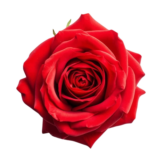 Vector red roses top view on white background