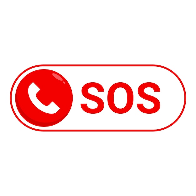赤い丸いSOSボタンで緊急呼び出しが表示されます