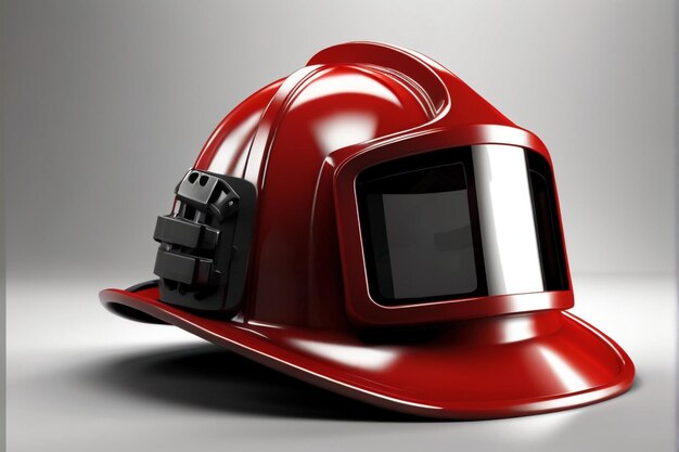 Vector red safety helmet as used by construction workers isolated
