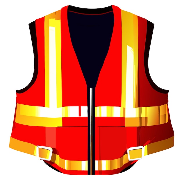 Vector red safety vest with reflective stripes uniform