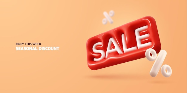 Vector red sale inflated bubble icon with explosion percentage symbols vector discount bonanza