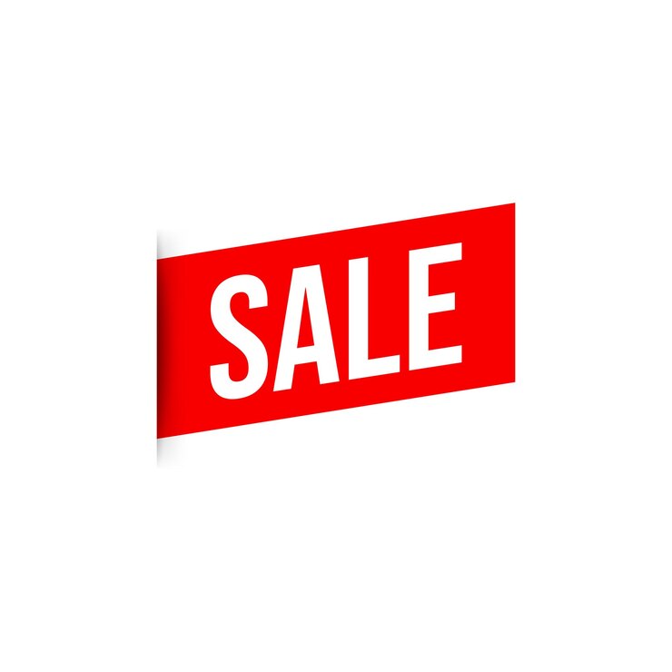 Vector red sale label tag. realistic shadow. vector banner.