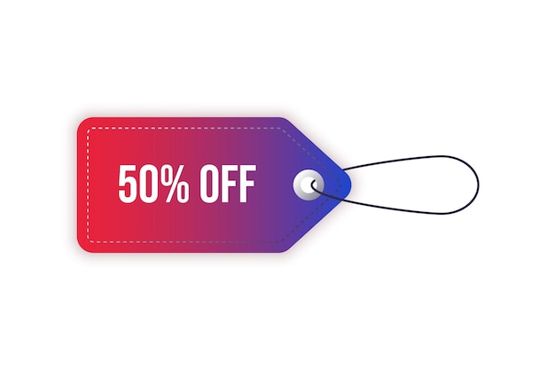 Vector red sale label tag with price discounts