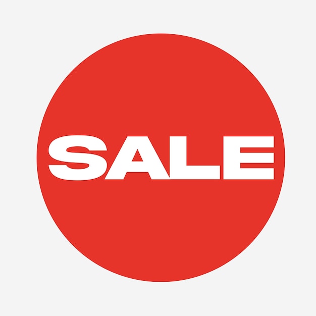 Red sale tag icon sticker label