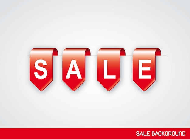 Vector red sale tags over gray background. vector illustration