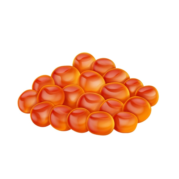 red salmon caviar vector realistic isolated illustration. delicacy seafish food.