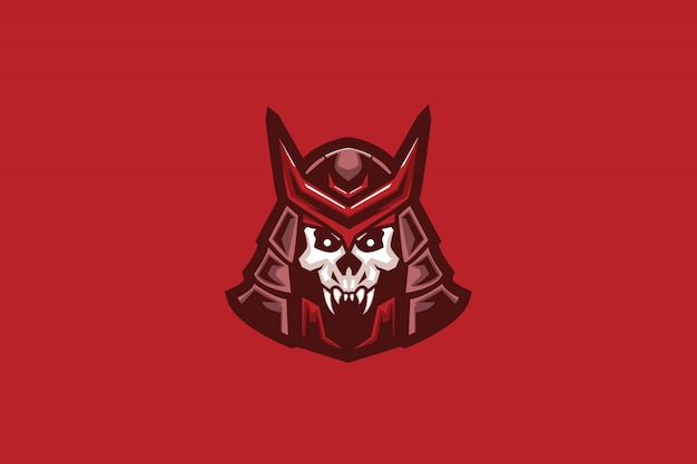 Vector red samurai esport mascot