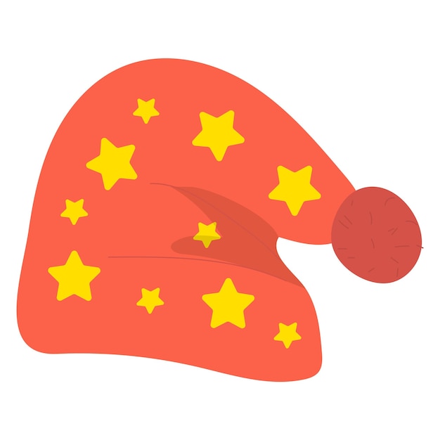 Cappello rosso di babbo natale stelle gialle bobble marrone soffice decorazioni di stelle per cappelli di natale