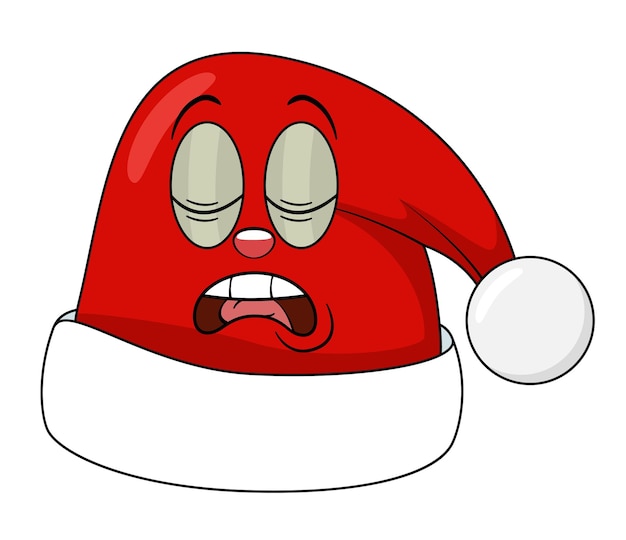 Red santa hat in comic cartoon style