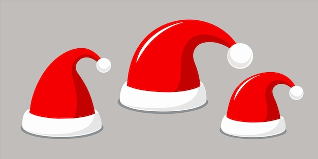 Vector a red santa hat is on a gray background