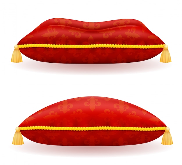 Vector red satin pillow