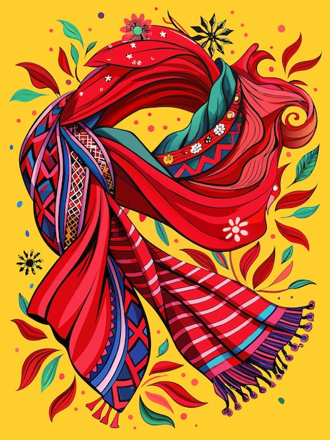 Vector red scarf vector graphics illustration eps source file format lossless scaling icon design