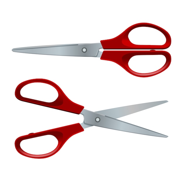 Red scissors isolated. 