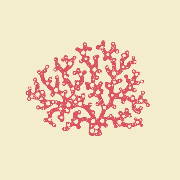 Vector red sea coral icon