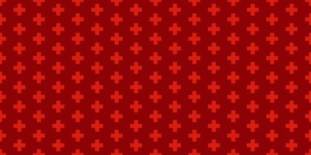 Red seamless banner with red cross