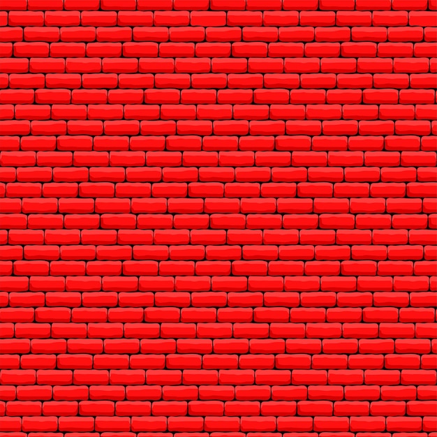 赤のシームレスなレンガの背景。壁のテクスチャのベクトル図です。