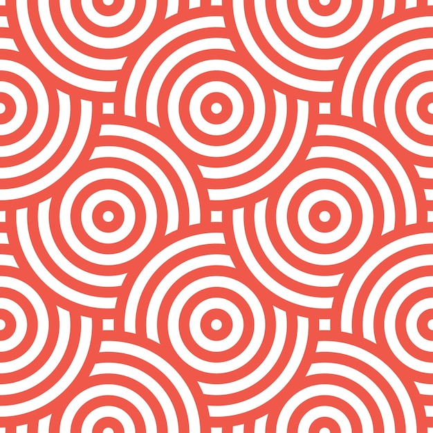 Red seamless patterns with white rings