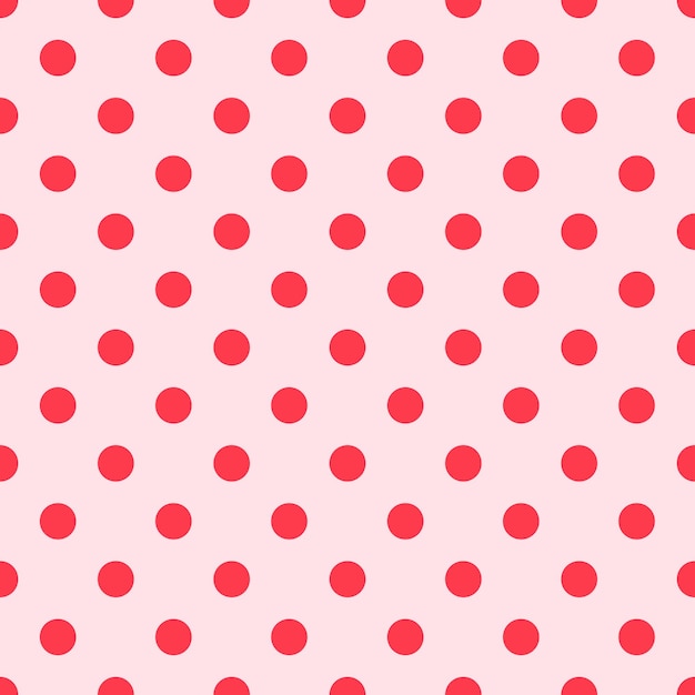 Red Seamless Polka Dots Pattern On Pink Background