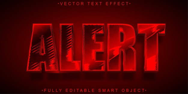Red Shake Alarm Alert Vector Fully Editable Smart Object Text Effect