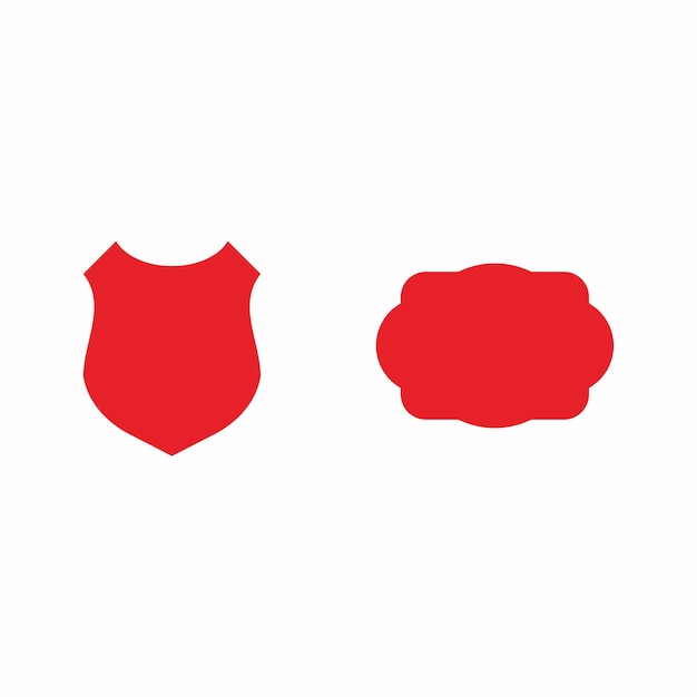 A red shield and a red shield on a white background