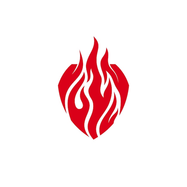 Red Shield with Flame Logo Design