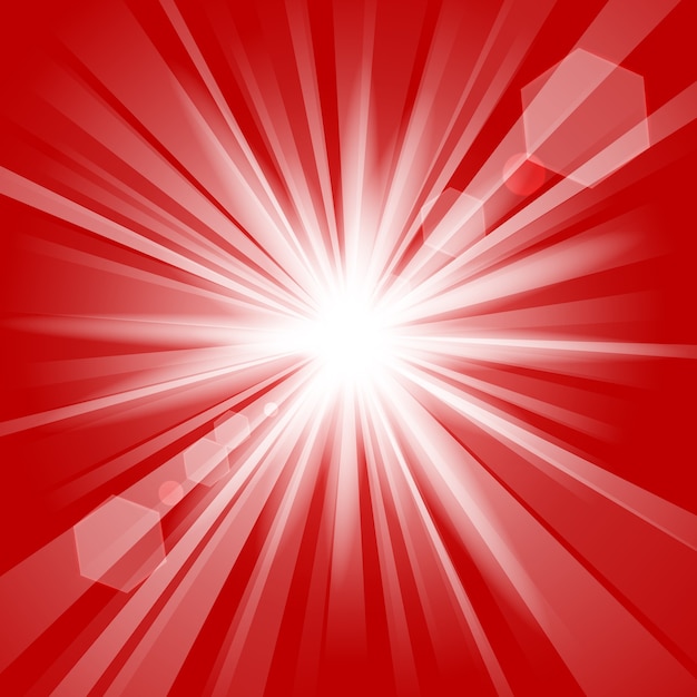 Red shine with lens flare background