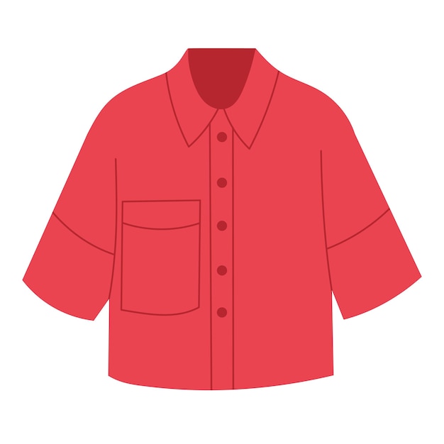 red shirt in flat style vector