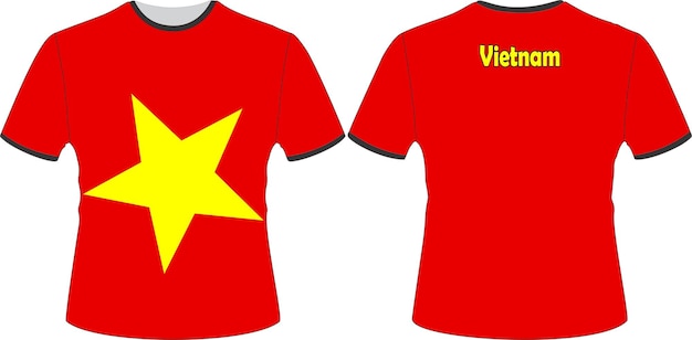 A red shirt with the word vietnam on it