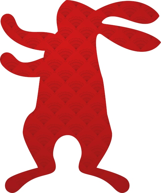 Red silhouette of cute bunny rabbit icon zodiac animals