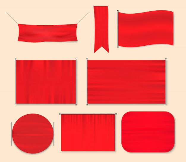 Red silk cloth. Wrinkled fabric