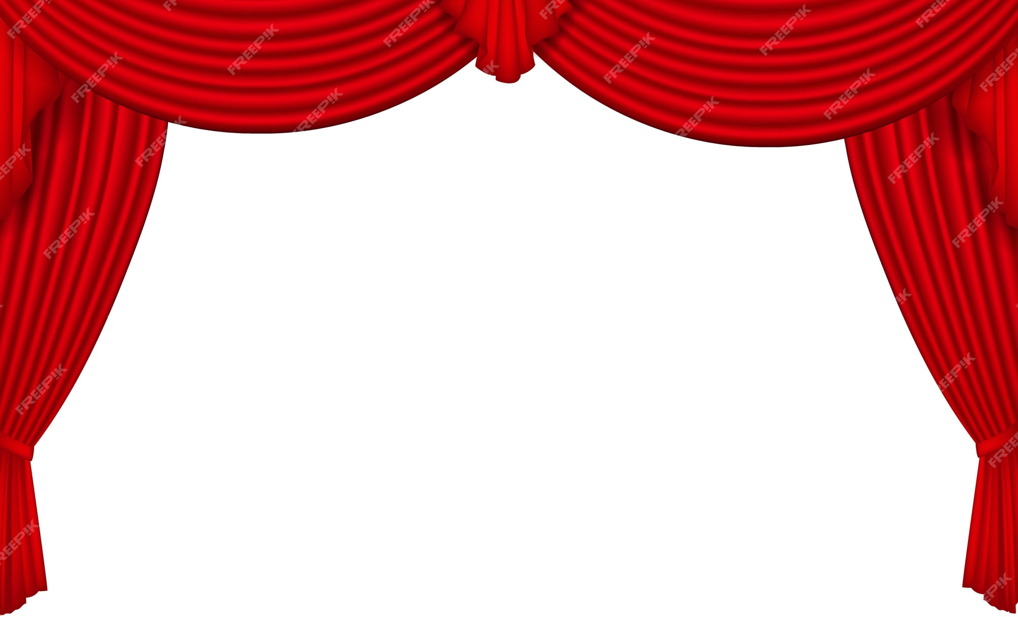 Premium Vector | Red silk curtain