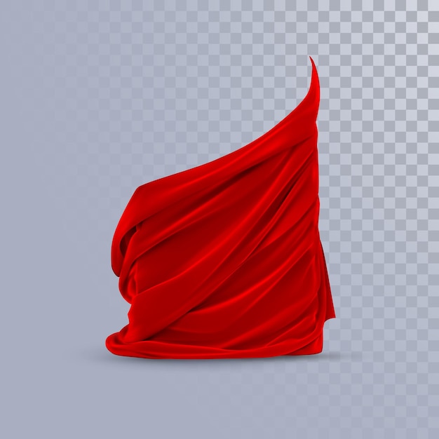 Red silky fabric. Abstract background.