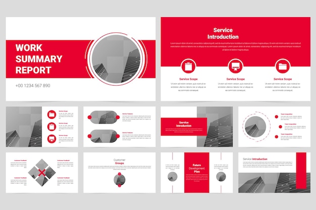 Red simple marketing company slide presentation template